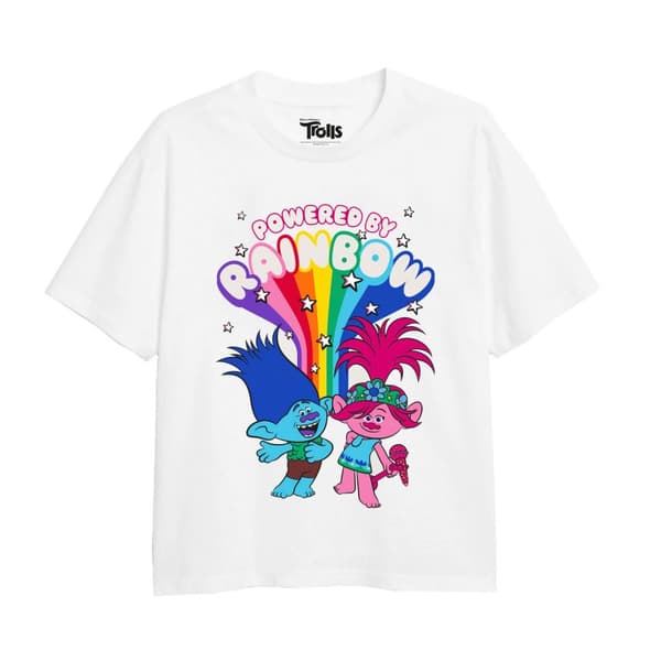 Trolls T-shirt för flickor som drivs av regnbågar