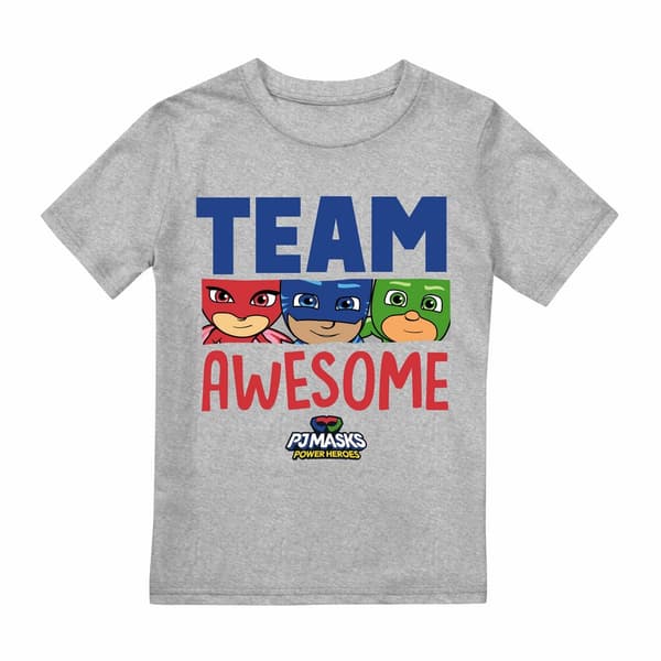 PJ Masks Team Awesome T-shirt i ljummet tyg för pojkar Sports Grey 3-4 Years
