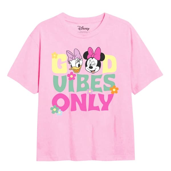 Disney Good Vibes Only Minnie Mouse T-shirt för flickor Light Pink 7-8 Years