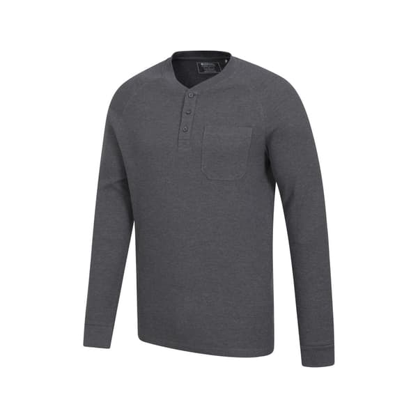 Mountain Warehouse Mens Selby Waffle Henley T-Shirt