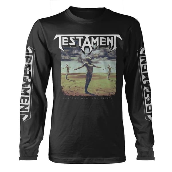 Testament Unisex Adult Practice What You Preach Long-Sleeved T-Shirt Black S