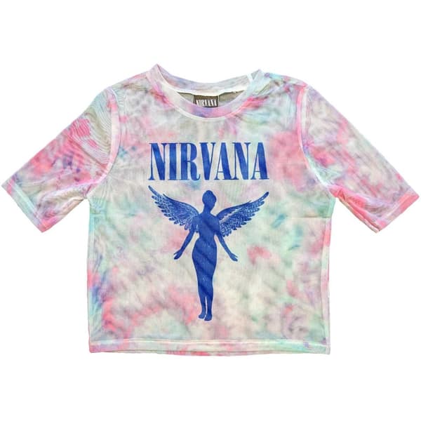 Nirvana Womens/Ladies Angelic Mono Mesh Crop Top White/Pink/Blue XS