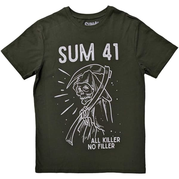 Sum 41 Unisex T-Shirt för vuxna med reaper Green L
