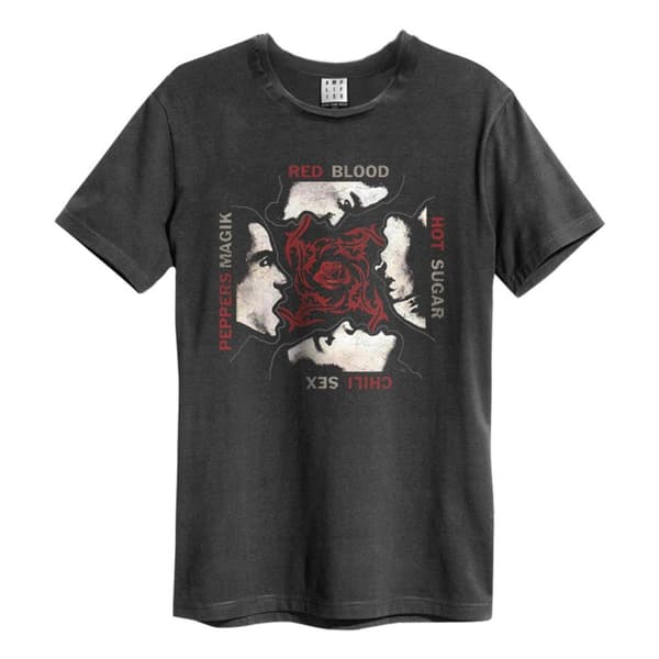 Amplified Unisex Adult Blood Sugar Sex Magik Red Hot Chili Peppers T-Shirt Charcoal XS