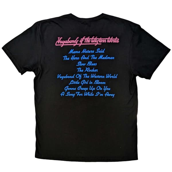 Thin Lizzy Unisex Adult Vagabonds Of The Western World Tracklist Back Print Cotton T-Shirt
