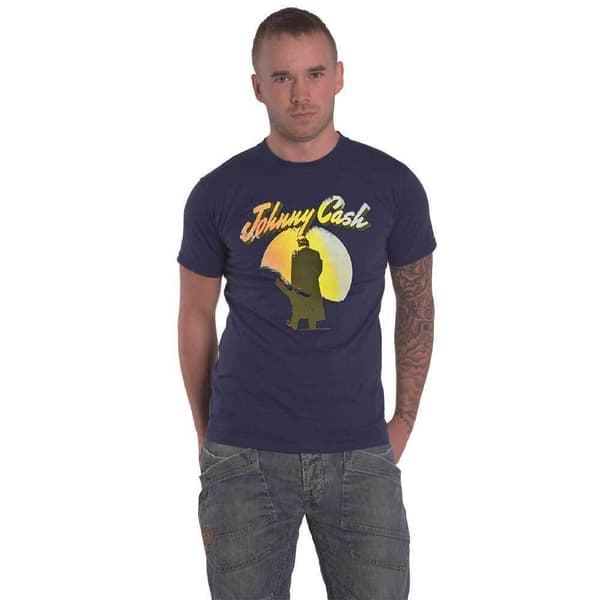 Johnny Cash Unisex Adult Walking Guitar T-Shirt