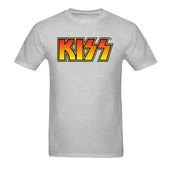 Kiss Unisex vuxen vintage t-shirt med klassisk logotyp i bomull Grey XL