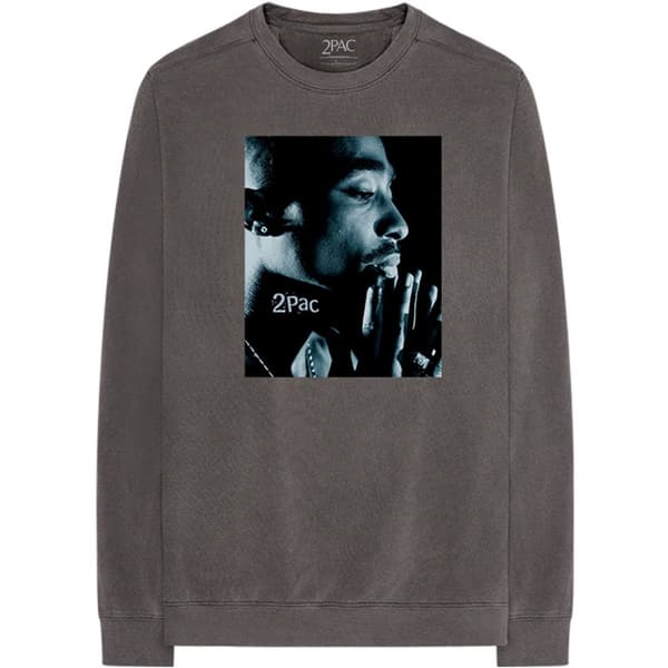 Tupac Shakur Unisex Adult Changes Side Photo Long-Sleeved T-Shirt Charcoal Grey M
