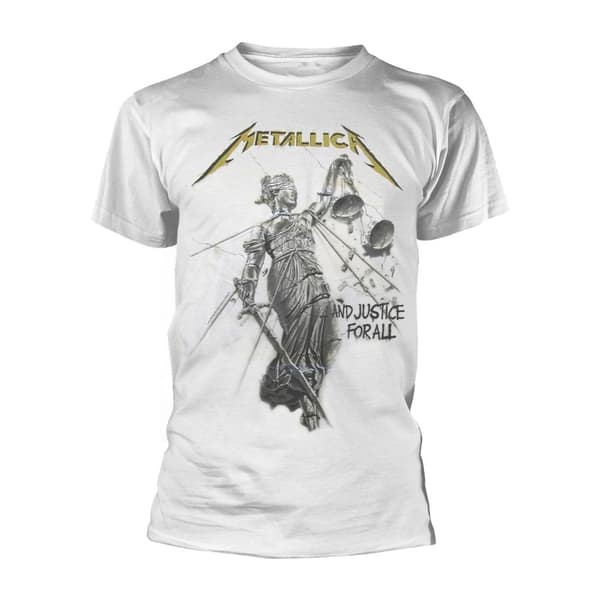 Metallica Unisex Adult And Justice For All T-Shirt White S