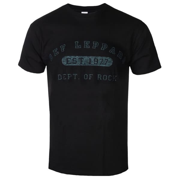 Def Leppard Unisex Adult Collegiate Logo T-Shirt Black S