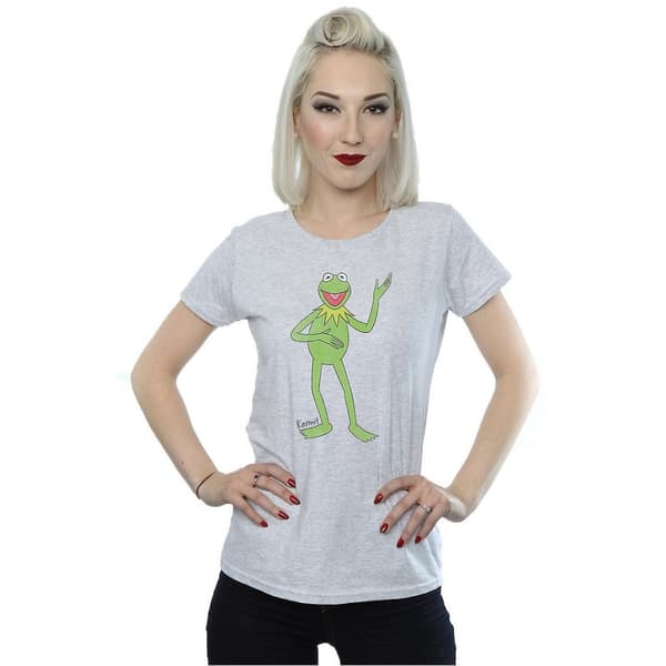The Muppets Dam/Tjej - Classic Kermit - T-shirt i värmegrått