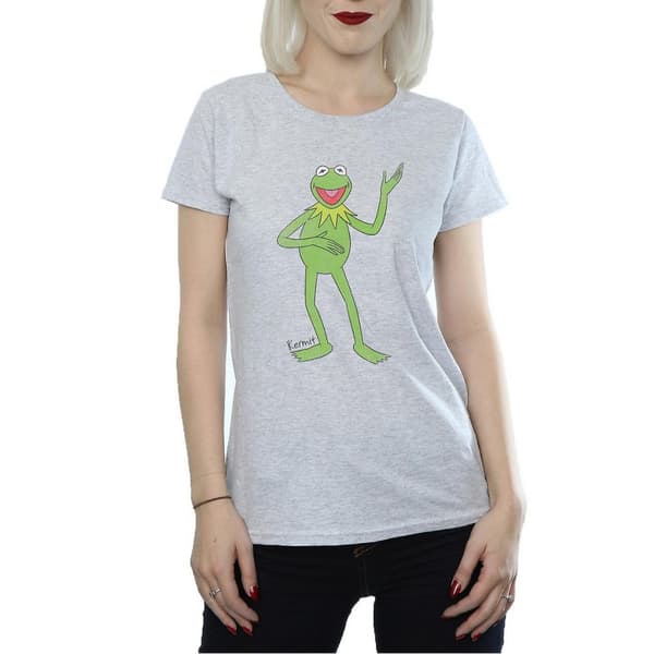 The Muppets Dam/Tjej - Classic Kermit - T-shirt i värmegrått