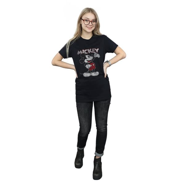 Disney Womens/Ladies Presents Mickey Mouse Cotton Boyfriend T-Shirt