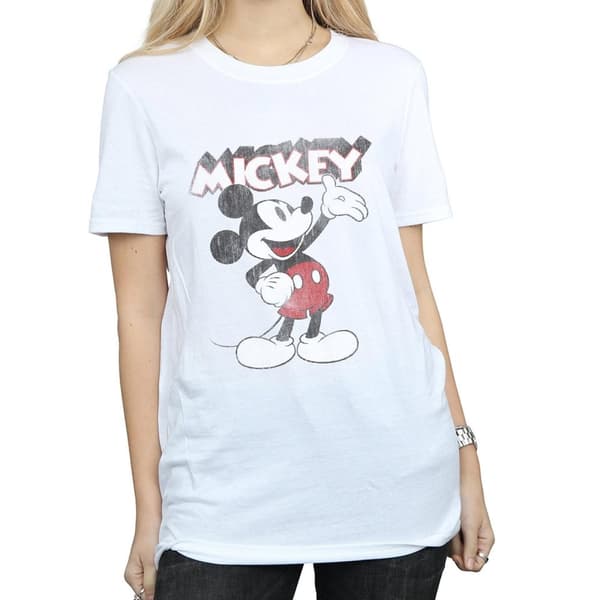 Disney Womens/Ladies Presents Mickey Mouse Cotton Boyfriend T-Shirt