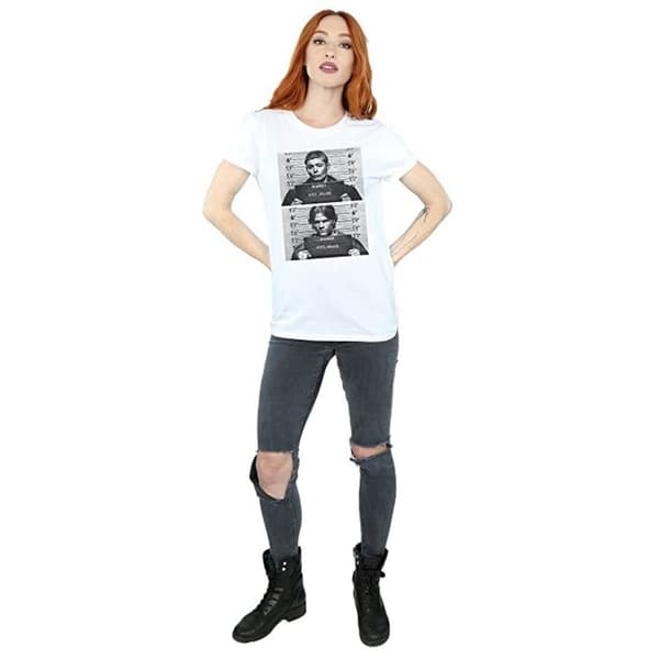 Supernatural Dam/dam Winchester Mugshot Boyfriend T-shirt i bomull