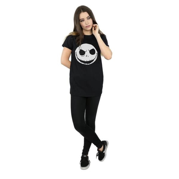 Nightmare Before Christmas Dam/Tjej Jack Skellington Boyfriend T-shirt i bomull