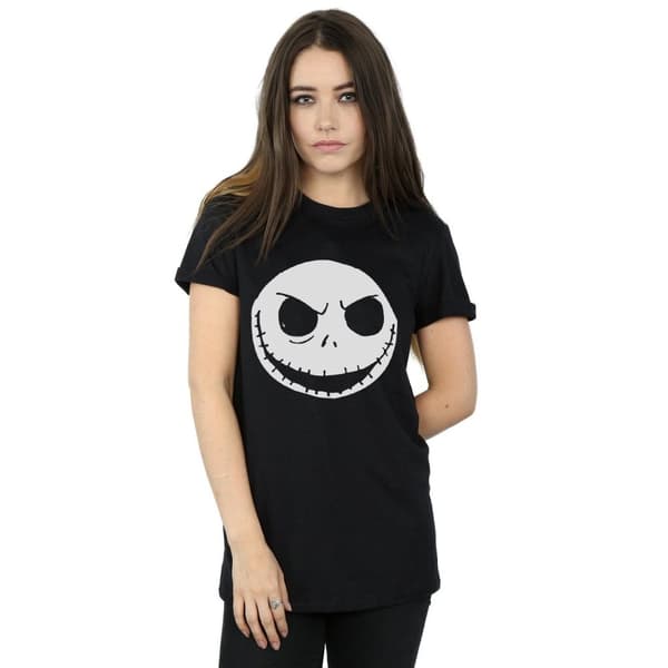 Nightmare Before Christmas Dam/Tjej Jack Skellington Boyfriend T-shirt i bomull