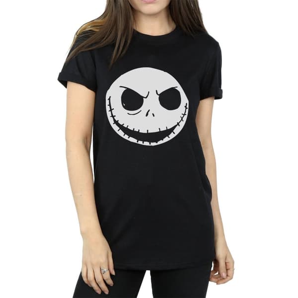 Nightmare Before Christmas Dam/Tjej Jack Skellington Boyfriend T-shirt i bomull