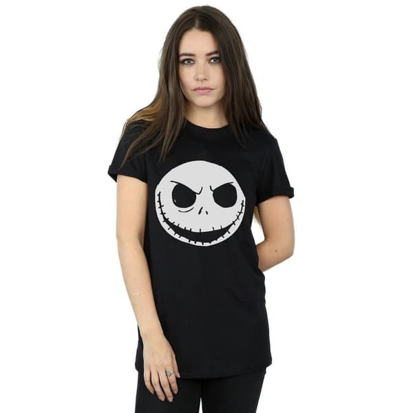 Nightmare Before Christmas Dam/Tjej Jack Skellington Boyfriend T-shirt i bomull