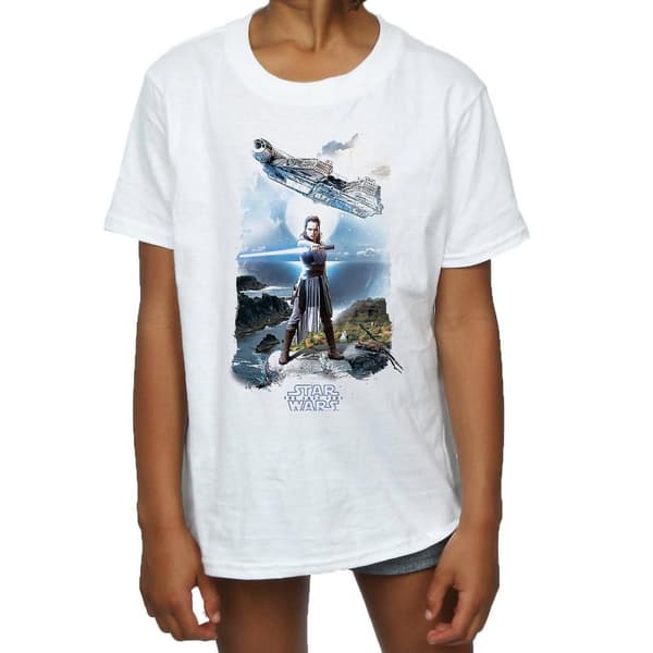 Star Wars: The Last Jedi Rey Millennium Falcon T-shirt i bomull för flickor