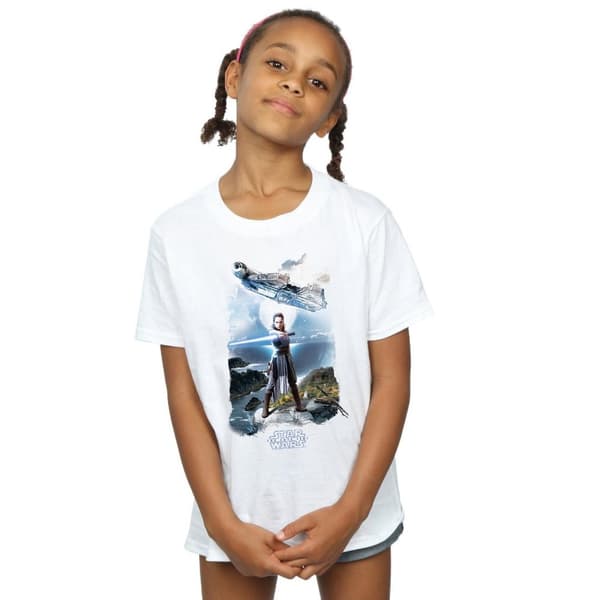 Star Wars: The Last Jedi Rey Millennium Falcon T-shirt i bomull för flickor