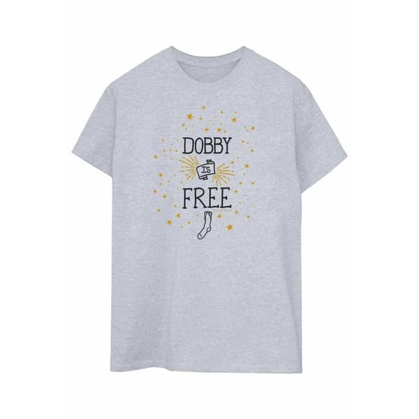 Harry Potter Mens Dobby Is Free T-Shirt Sports Grey XXL