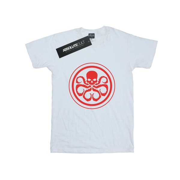 Marvel Mens Hydra Logo Cotton T-Shirt White L