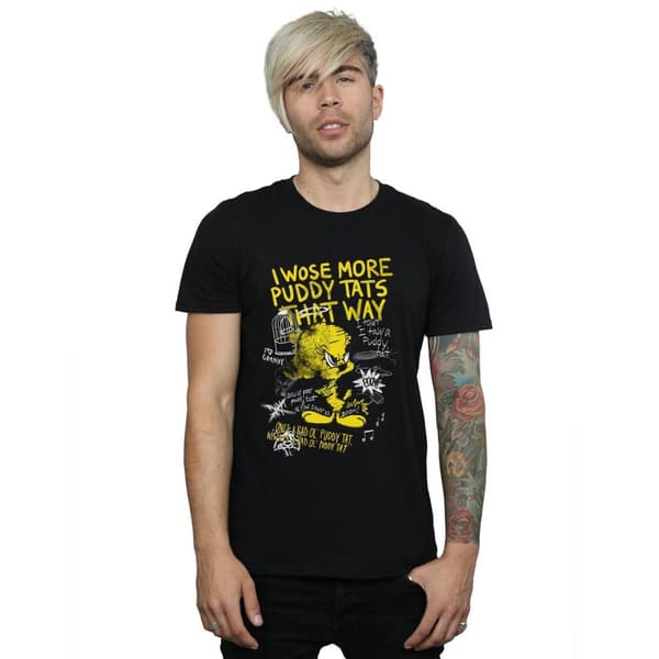 Looney Tunes Mens More Puddy Tats Tweety Cotton T-Shirt