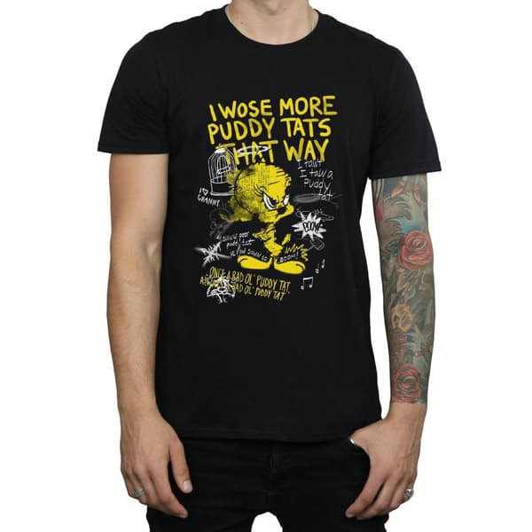 Looney Tunes Mens More Puddy Tats Tweety Cotton T-Shirt