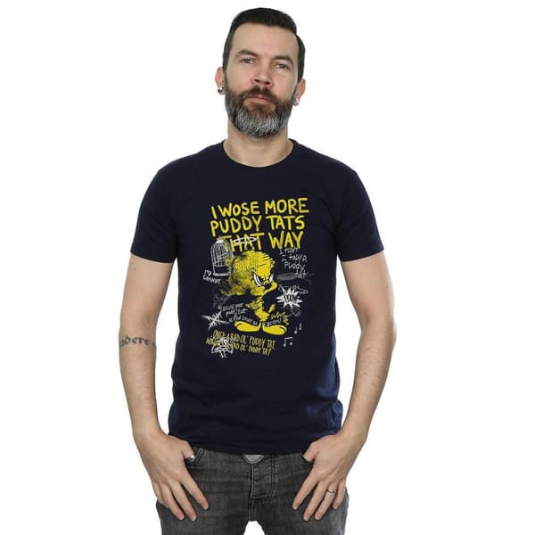 Looney Tunes Mens More Puddy Tats Tweety Cotton T-Shirt