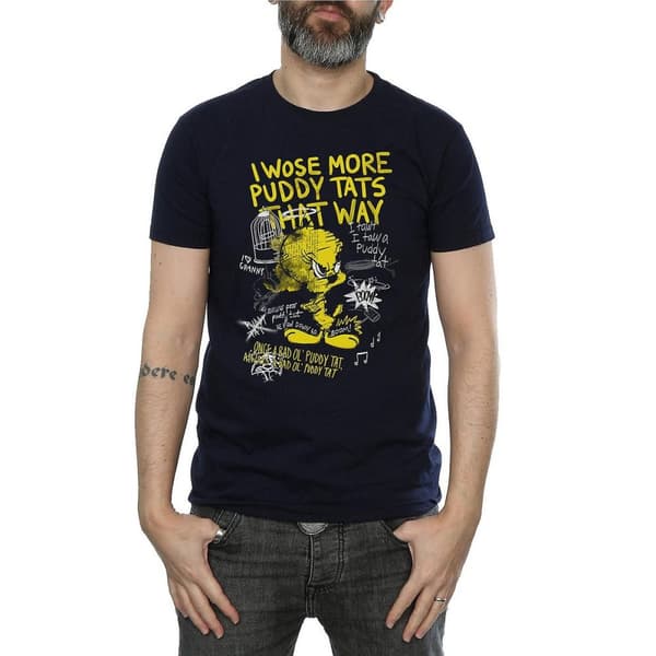 Looney Tunes Mens More Puddy Tats Tweety Cotton T-Shirt