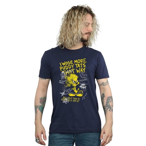 Looney Tunes Mens More Puddy Tats Tweety Cotton T-Shirt