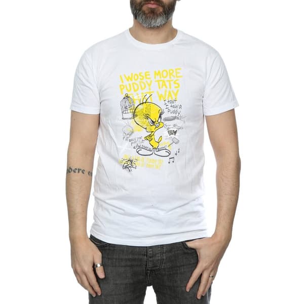 Looney Tunes Mens More Puddy Tats Tweety Cotton T-Shirt