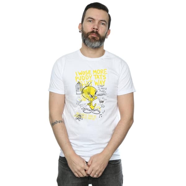 Looney Tunes Mens More Puddy Tats Tweety Cotton T-Shirt