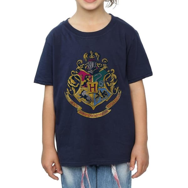Harry Potter T-shirt i bomull med Hogwarts-emblem för flickor