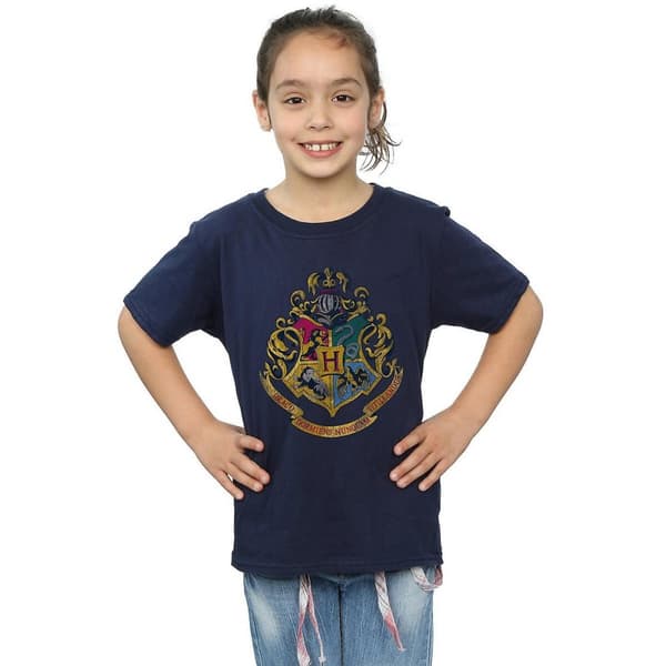 Harry Potter T-shirt i bomull med Hogwarts-emblem för flickor