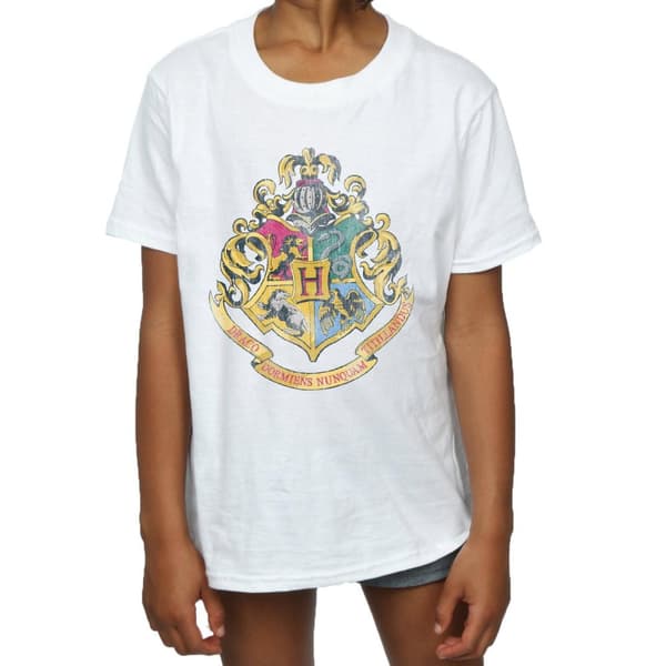 Harry Potter T-shirt i bomull med Hogwarts-emblem för flickor