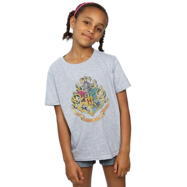Harry Potter T-shirt i bomull med Hogwarts-emblem för flickor