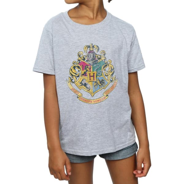 Harry Potter T-shirt i bomull med Hogwarts-emblem för flickor