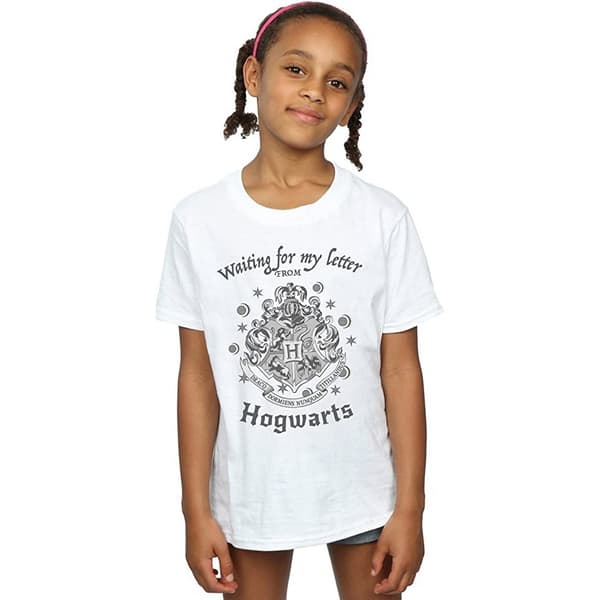 Harry Potter Girls Waiting For My Letter Hogwarts Crest Cotton T-Shirt