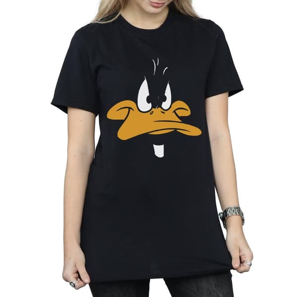 Looney Tunes Womens/Ladies Daffy Duck Face Cotton Boyfriend T-Shirt