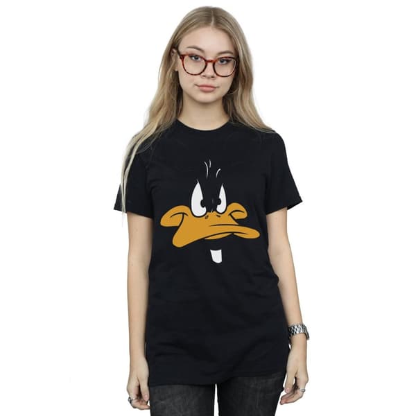 Looney Tunes Womens/Ladies Daffy Duck Face Cotton Boyfriend T-Shirt