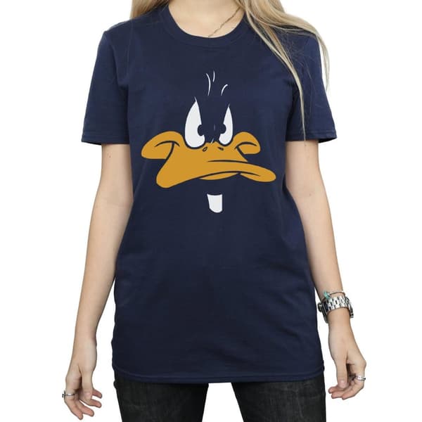 Looney Tunes Womens/Ladies Daffy Duck Face Cotton Boyfriend T-Shirt