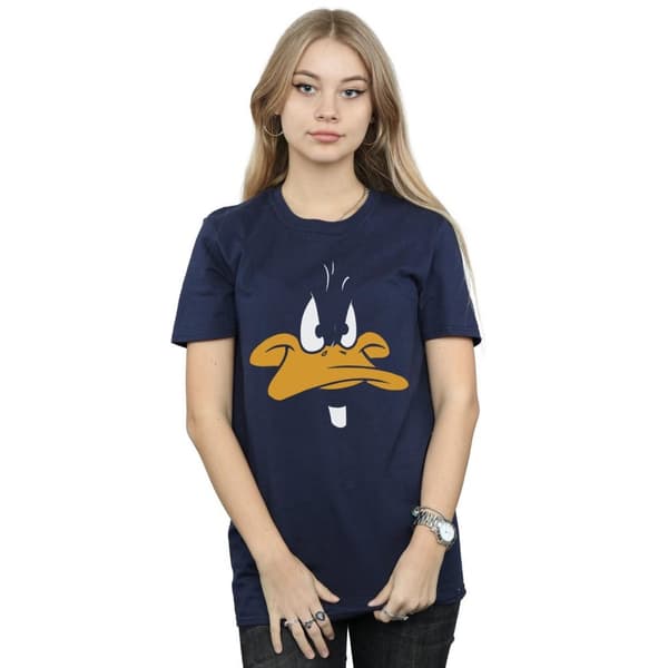 Looney Tunes Womens/Ladies Daffy Duck Face Cotton Boyfriend T-Shirt