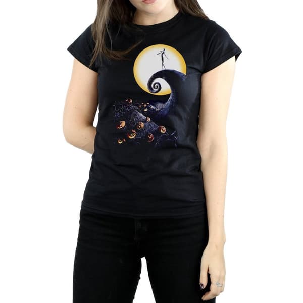 Nightmare Before Christmas Womens/Ladies Cemetery Cotton T-Shirt