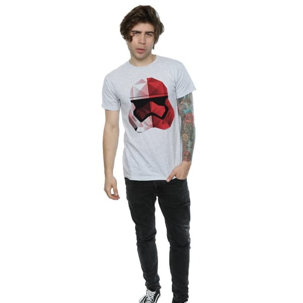 Star Wars: The Last Jedi Mens Red Cubist Stormtrooper Helmet T-Shirt