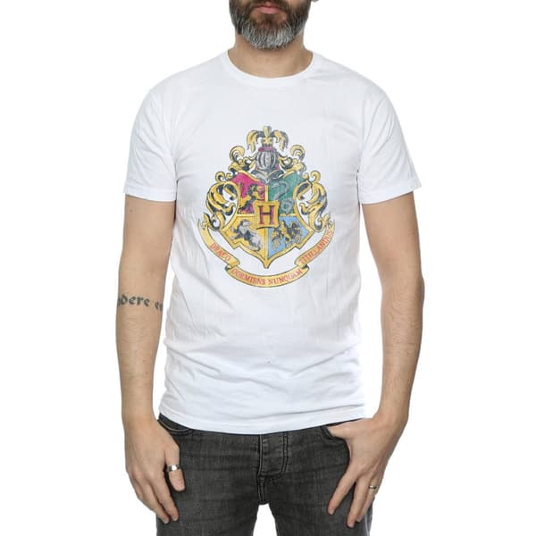 Harry Potter Mens Hogwarts Cotton T-Shirt