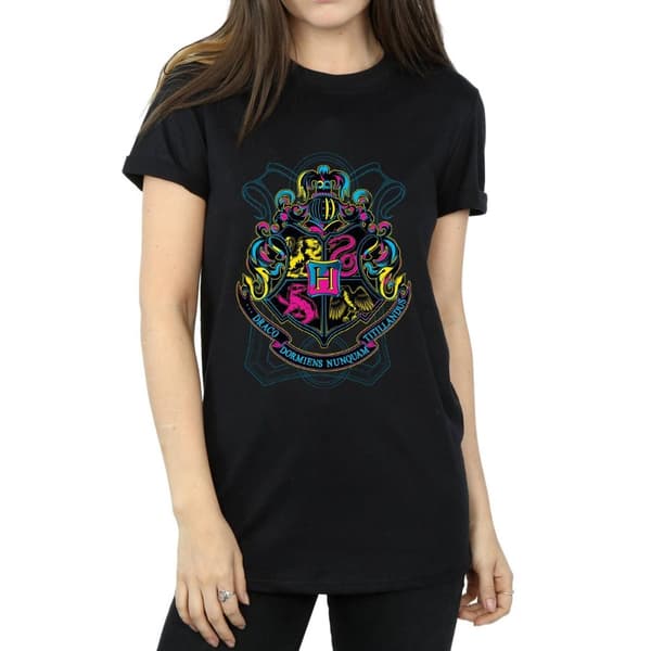 Harry Potter Womens/Ladies Hogwarts Crest Cotton Boyfriend T-Shirt
