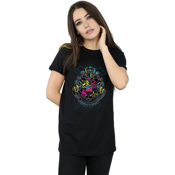 Harry Potter Womens/Ladies Hogwarts Crest Cotton Boyfriend T-Shirt