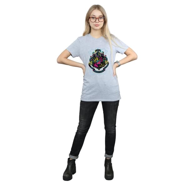 Harry Potter Womens/Ladies Hogwarts Crest Cotton Boyfriend T-Shirt